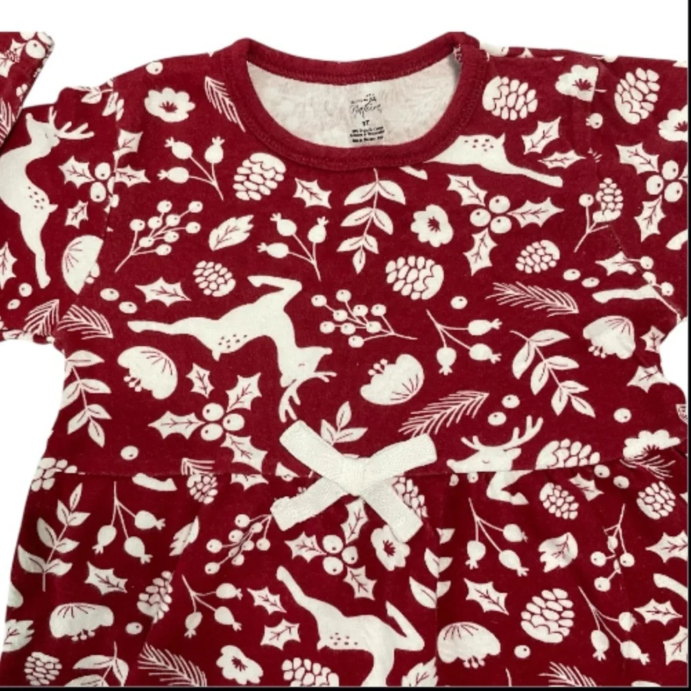 Touched by Nature  Red and White Toddler Girl Dress